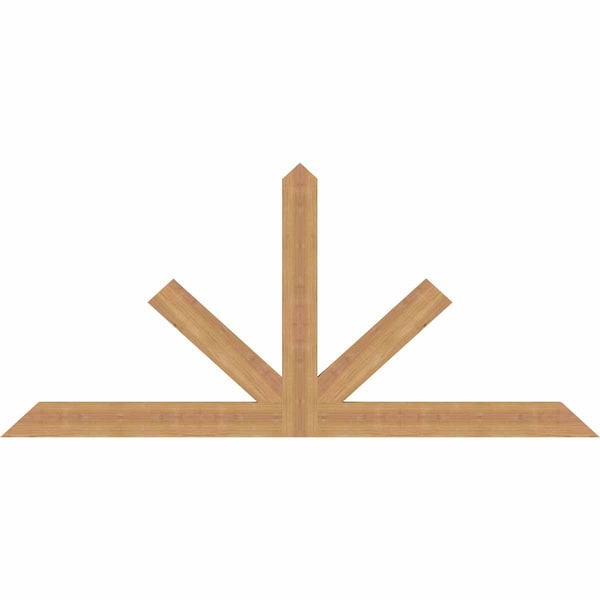 Ekena Millwork Saratoga Timber Gable Bracket, Western Red Cedar, 60"W x 27"H x 1 1/2"D x 3 1/2"F, 11/12 Pitch GBW060X27X0204SAR00SWR - main
